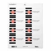 Étiquette Bande Chic et trois monogrammes (Feuille entière)