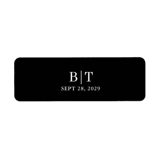Étiquette Bande de cigares Noir et Blanc Monogramme MariageL (Devant)