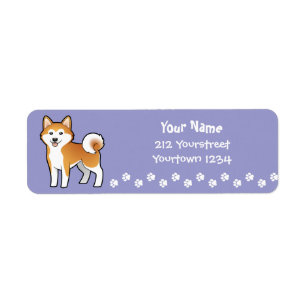 Étiquette Bande dessinée Akita Inu/Shiba Inu