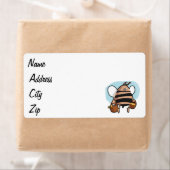 Étiquette Bande dessinée d'abeille (En situation)