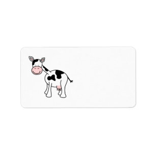 Étiquette Bande dessinée noire et blanche de vache