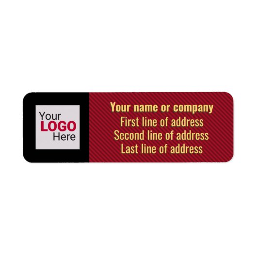 Étiquette Bande diagonale professionnelle : Rouge, Noir et O (Devant)