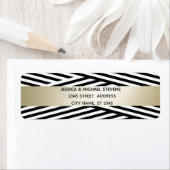 Étiquette Bande dorée noire/blanche moderne géométrique (En situation)