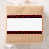 Étiquette Bande du centre - Points de fleurs rouges (En situation)