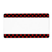 Étiquette Bande du centre - Points de fleurs rouges (Devant)