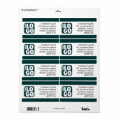 Étiquette Bande du centre - Vert foncé (Feuille entière)