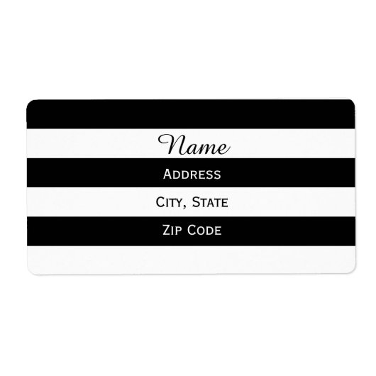 Étiquette Bande noire et blanche (Devant)