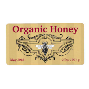 Étiquette Bandes d'abeilles de la reine biologique