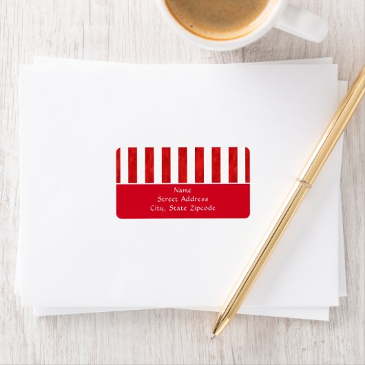 Étiquette Bandes d'aquarelle rouge (En situation)