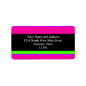 Étiquette Bandes de néon rose/vert (Devant)