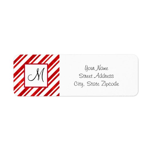 Étiquette Bandes de Sucre de canne d'aquarelle rouge (Devant)