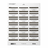 Étiquette Bandes diagonales noir et or (Feuille entière)