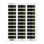 Étiquette Bandes dorées sur noir (Feuille entière)