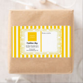 Étiquette Bandes jaunes et cadre et logo (En situation)