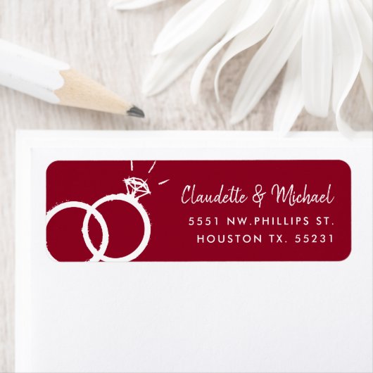 Étiquette Bandes mariages + Script | Vin de Bourgogne (En situation)