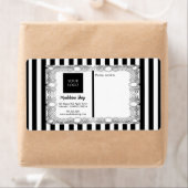 Étiquette Bandes noires et blanches & Cadre et Logo (En situation)