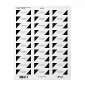 Étiquette Bandes noires Lignes minces or (Feuille entière)