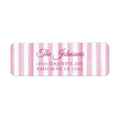 Étiquette Bandes peintes rose clair (Devant)