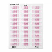 Étiquette Bandes peintes rose clair (Feuille entière)