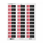 Étiquette Bandes roses de bonbons (Feuille entière)