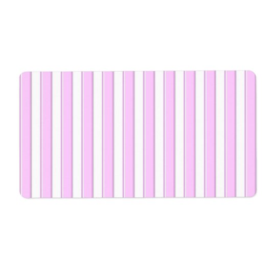 Étiquette Bandes roses sur blanc (Devant)