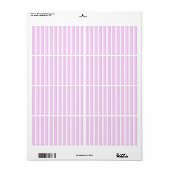 Étiquette Bandes roses sur blanc (Feuille entière)