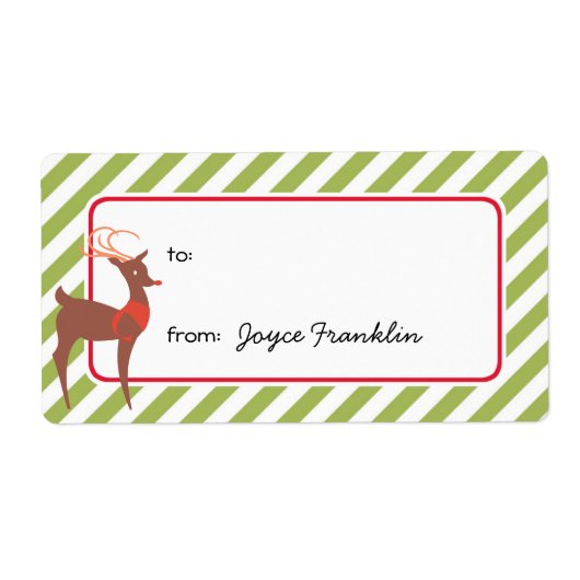 Étiquette Bandes vertes rennes personnalisées à partir d'une (Devant)