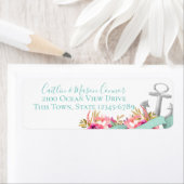 Étiquette Bannière de ruban à aquarelle de l'Ancre tropicale (En situation)