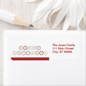 Étiquette Bannière du cercle de vacances - Rouge et Vert (En situation)