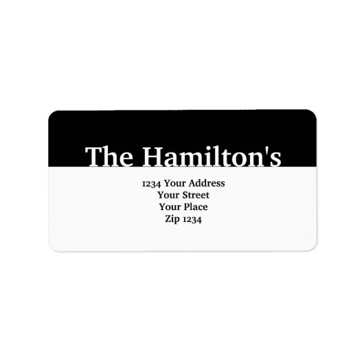 Étiquette Bannière noire moderne (Devant)