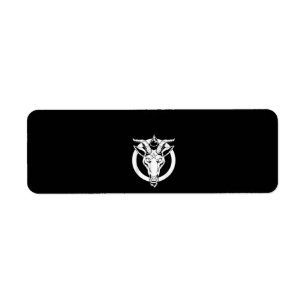 Étiquette Baphomet de chèvre foncée, Satanique Lucifer Beelz