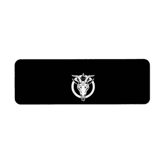 Étiquette Baphomet de chèvre foncée, Satanique Lucifer Beelz (Devant)