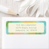 Étiquette Baptême Bohème Abstrait Aquarelle Coloré (En situation)