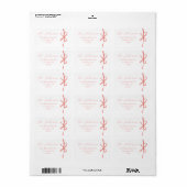 Étiquette Baptême de Bébé Fille Ruban Rose Calligraphie Élég (Feuille entière)