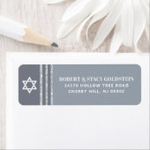 Étiquette Bar Mitzvah Bold Grey Silver Tallit Adresse de ret (En situation)
