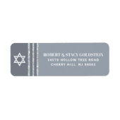 Étiquette Bar Mitzvah Bold Grey Silver Tallit Adresse de ret (Devant)