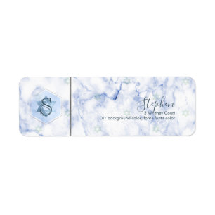 Étiquette Bar Mitzvah en nid d'abeille + Marbre bleu de PixD