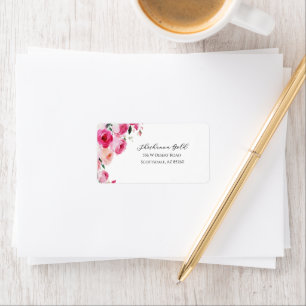 Étiquette Bar Mitzvah Floral Moderne Rose