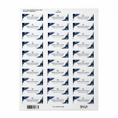 Étiquette Bar Mitzvah Navy Blue Agate Argent Adresse de reto (Feuille entière)