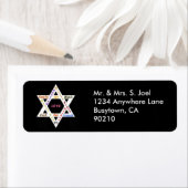 Étiquette Bar Mitzvah Star of David Adresse de retour Label (En situation)