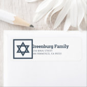 Étiquette Bar Mitzvah Star of David Modern Adresse de retour (En situation)