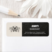 Étiquette Barbershop look cuir (En situation)