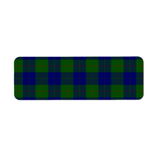 Étiquette Barclay clan tartan bleu vert plaid (Devant)