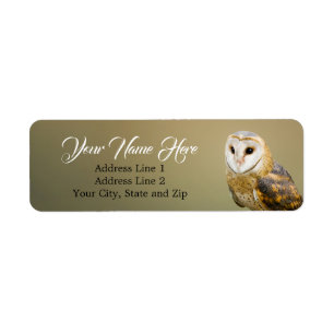 Étiquette Barn Owl Adresse de retour