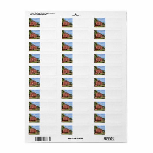 Étiquette Barne rouge (Feuille entière)