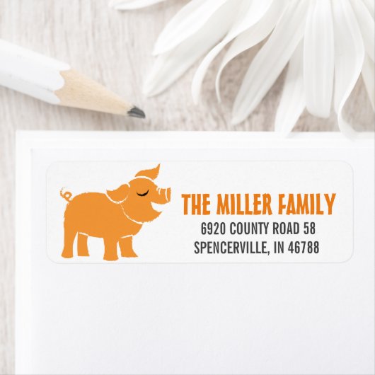 Étiquette Barnyard Piggy (En situation)