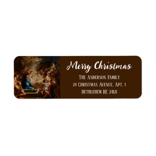 Étiquette Baroque Religious Christian Christmas Nativity (Devant)