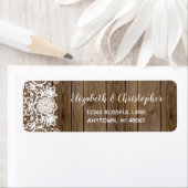 Étiquette Barre Wood Lace Calligraphie Mariage Adresse de re (En situation)