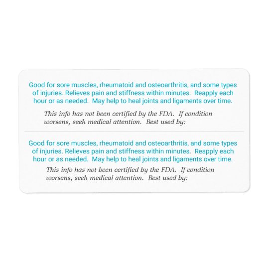 Étiquette Barrière musculaire demi-taille (Devant)