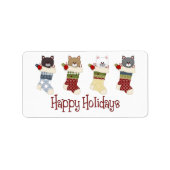 Étiquette Bas de chat de Noël (Devant)